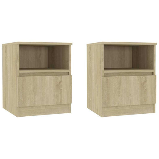 806164 vidaXL Bed Cabinets 2 pcs Sonoma Oak 40x40x50 cm Engineered Wood