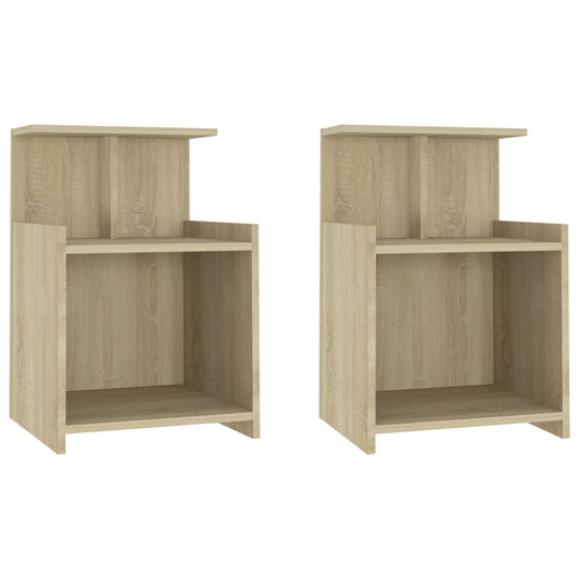 Bed Cabinet | Set of 2 | Sonoma oak | Engineered wood | Compact