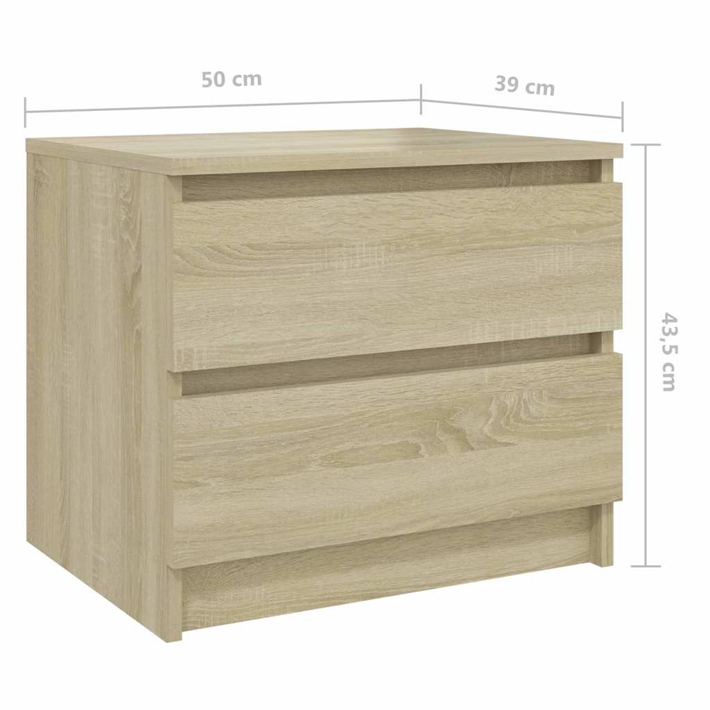 806199 vidaXL Bed Cabinet Sonoma Oak 50x39x43,5 cm Engineered Wood