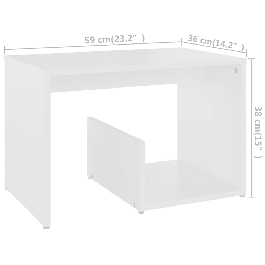 Side Table | White | Engineered wood | Medium | Side Table | Rectangular