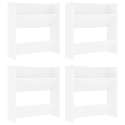 Wall Shoe Cabinets 4 pcs White 60x18x60 cm Engineered Wood