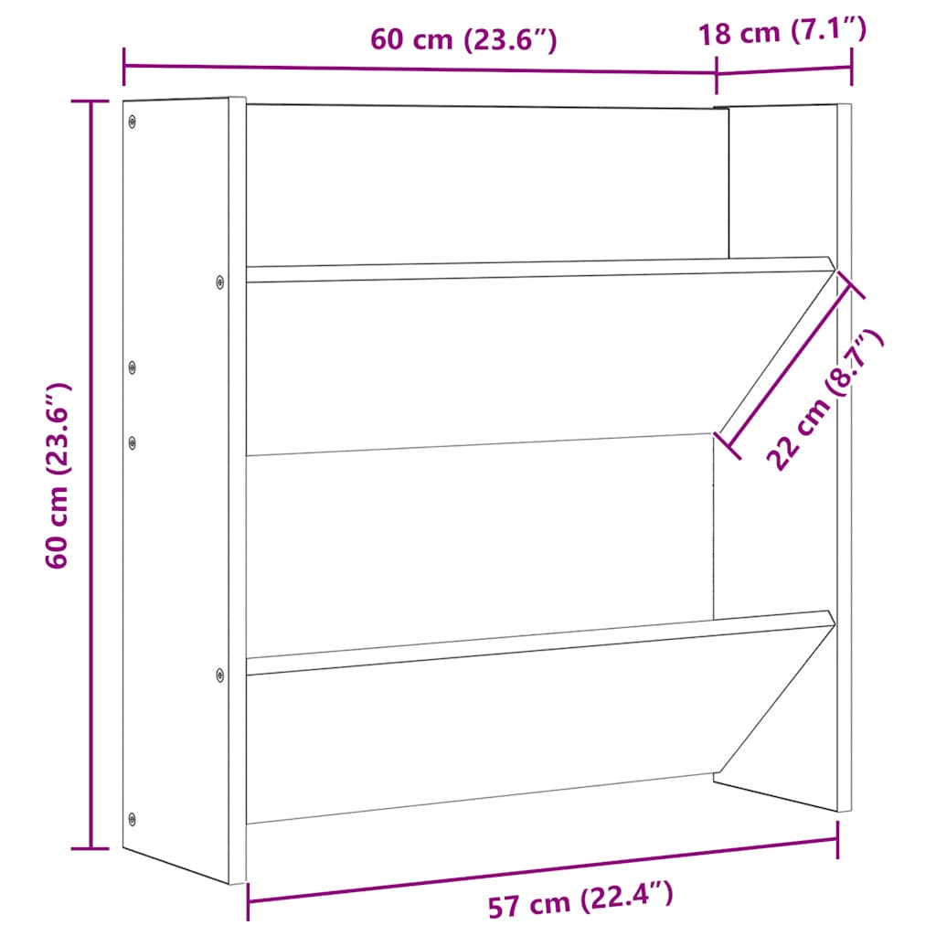 Wall Shoe Cabinets 4 pcs White 60x18x60 cm Engineered Wood