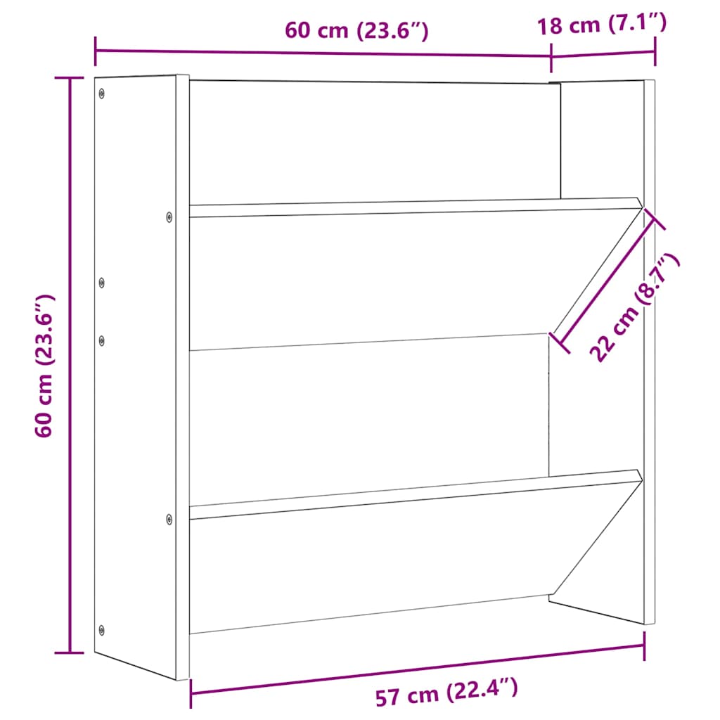 Wall Shoe Cabinets 4 pcs Black 60x18x60 cm Engineered Wood