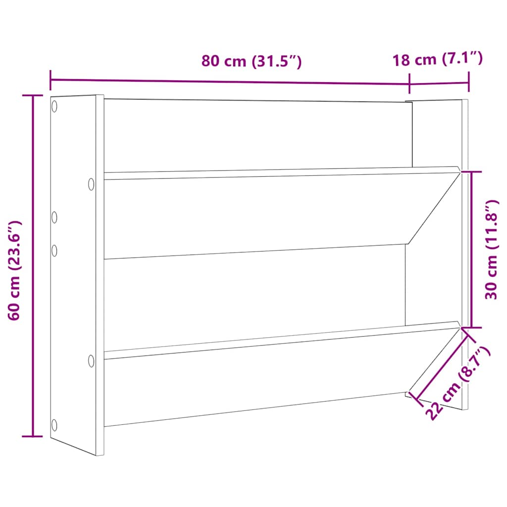 Wall Shoe Cabinet 2 pcs White 80x18x60 cm Engineered Wood