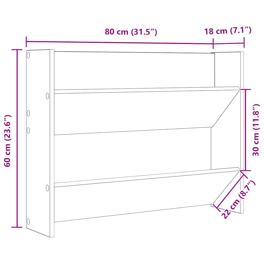 Wall Shoe Cabinets 2 pcs Sonoma Oak 80x18x60cm Engineered Wood