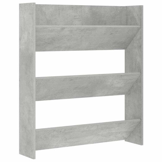 Wall Shoe Cabinet Concrete Grey 80x18x90 cm Engineered Wood