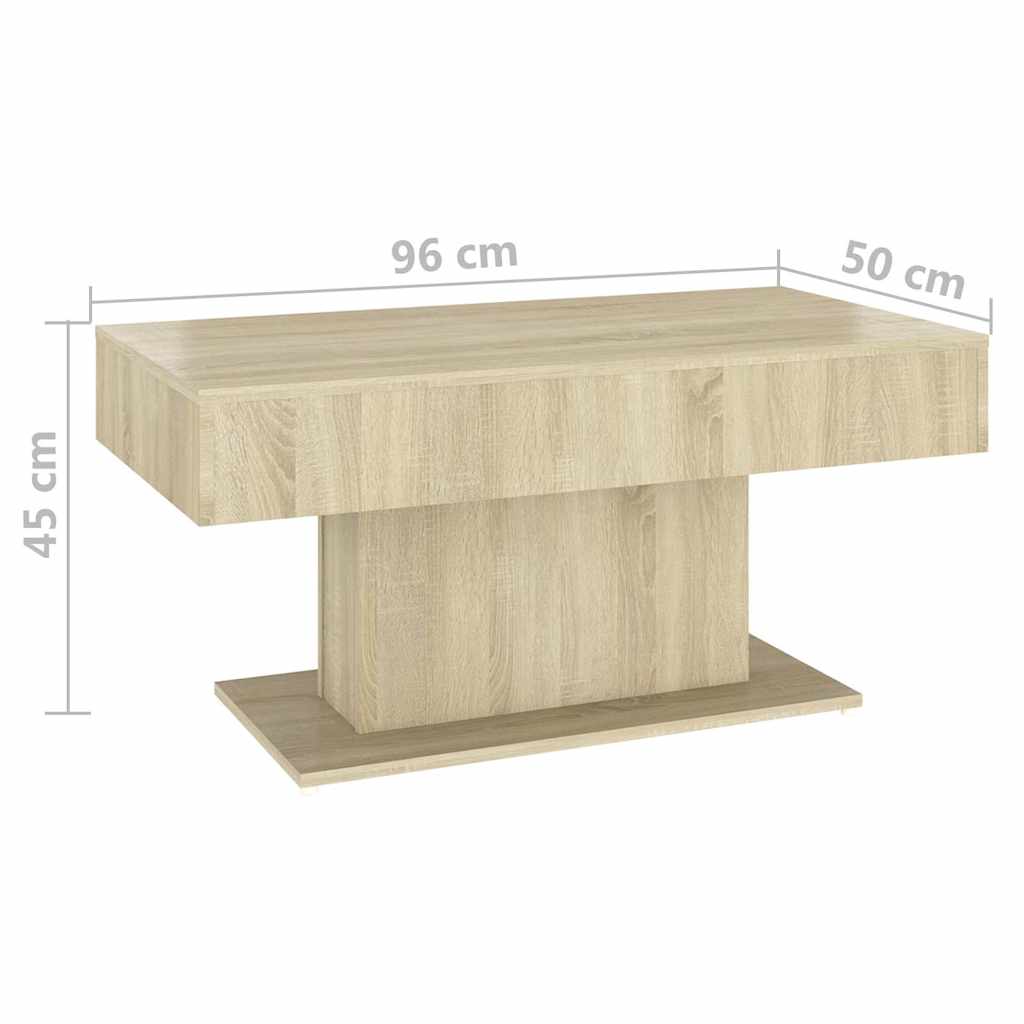 Coffee Table Sonoma Oak 96x50x45 cm Engineered Wood