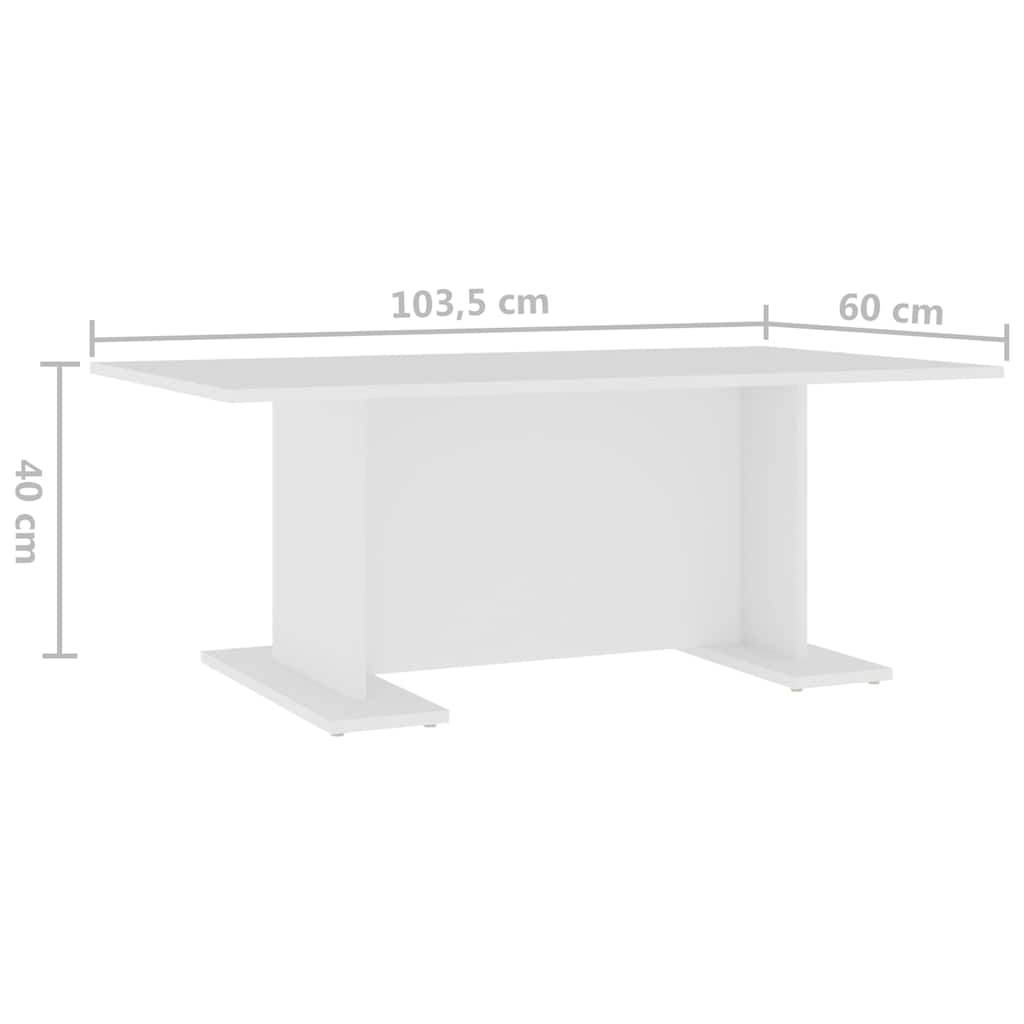 Coffee Table | White | Engineered wood | 103.5 x 60 x 40 cm | Modern