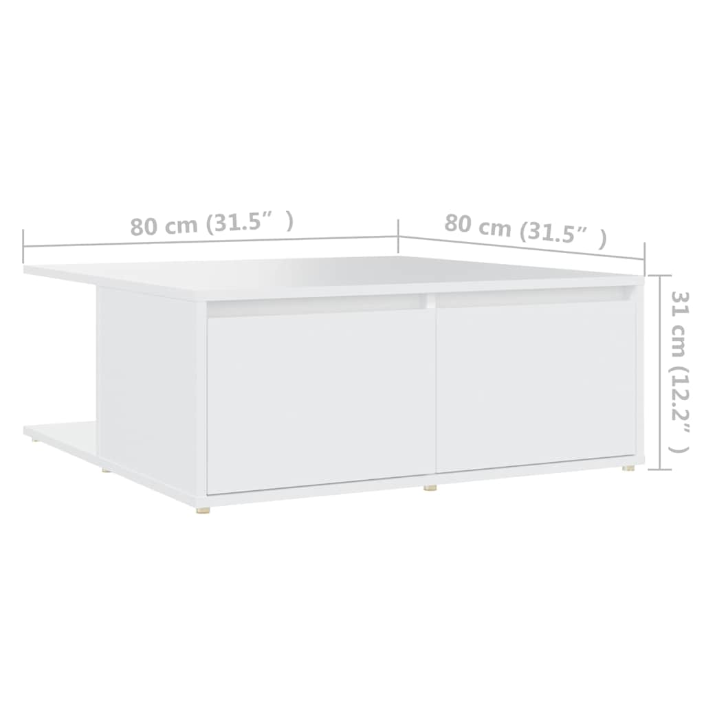 Coffee Table | White | Engineered wood | 80 x 80 x 31 cm | Coffee Table
