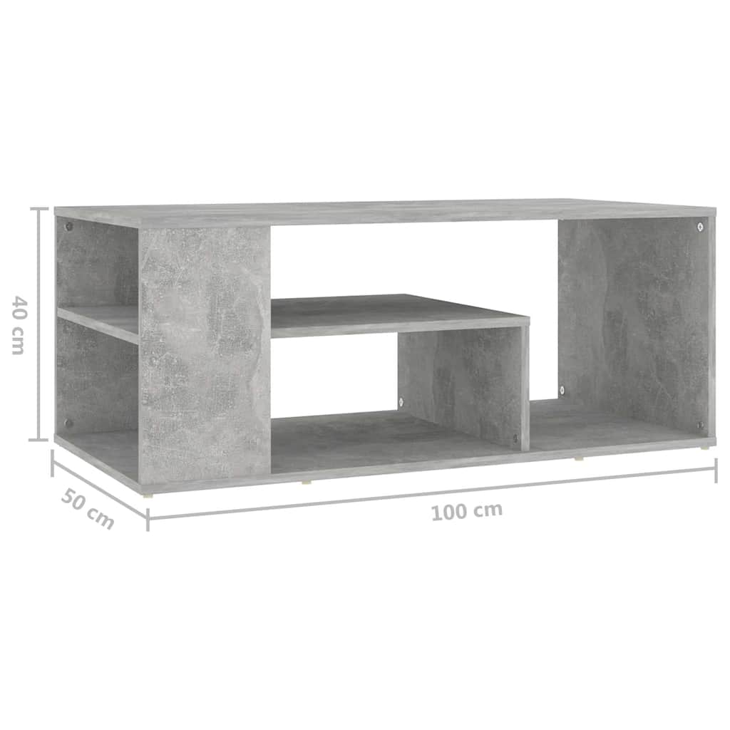 Coffee Table | Concrete grey | Engineered wood | 100x50x40 cm