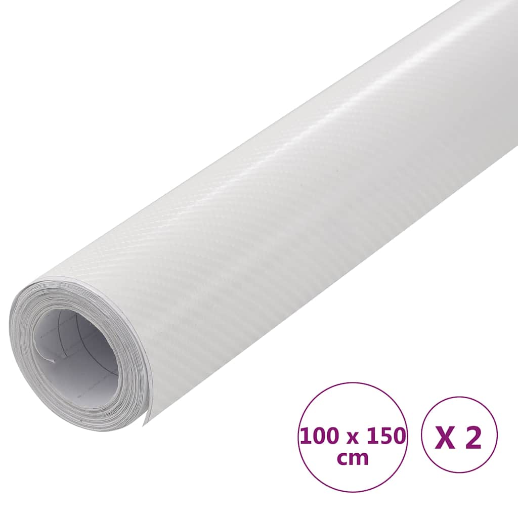Car Films 2 pcs 4D White 100x150 cm