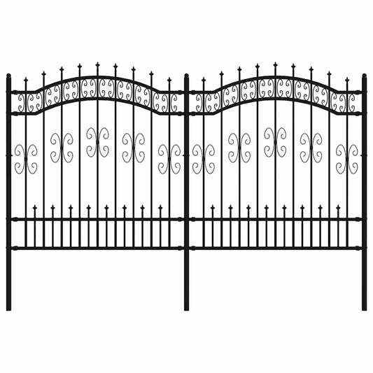 Garden Fence KAMPEN 240 x 165 cm Powder-coated steel Black