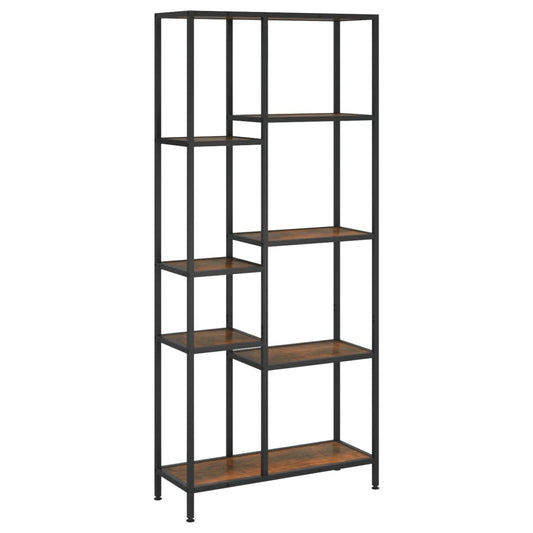 Book Shelf | Dark brown and black | Engineered wood and steel