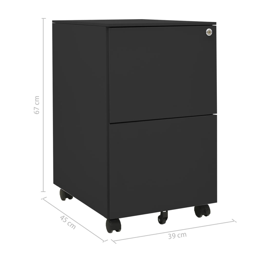 File Cabinet | Anthracite | Steel | File Cabinet | Rectangular | Modern