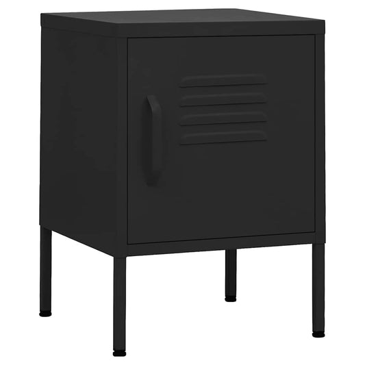Nightstand | Black | Steel | Compact | Nightstand | Square | Modern