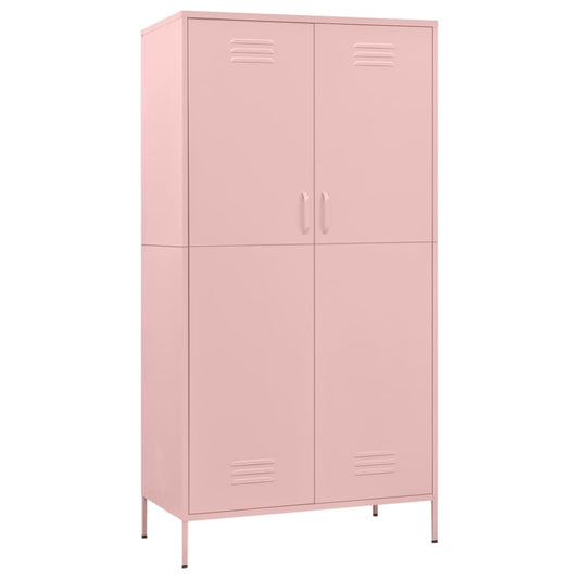Wardrobe Pink 90x50x180 cm Steel