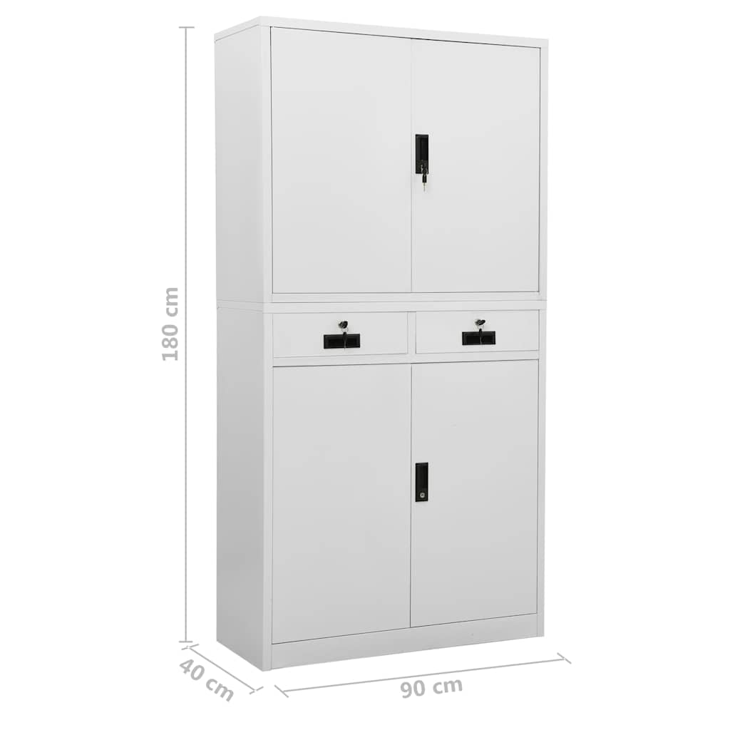 Office Cabinet | Light Grey | Steel | Large | Office Cabinet