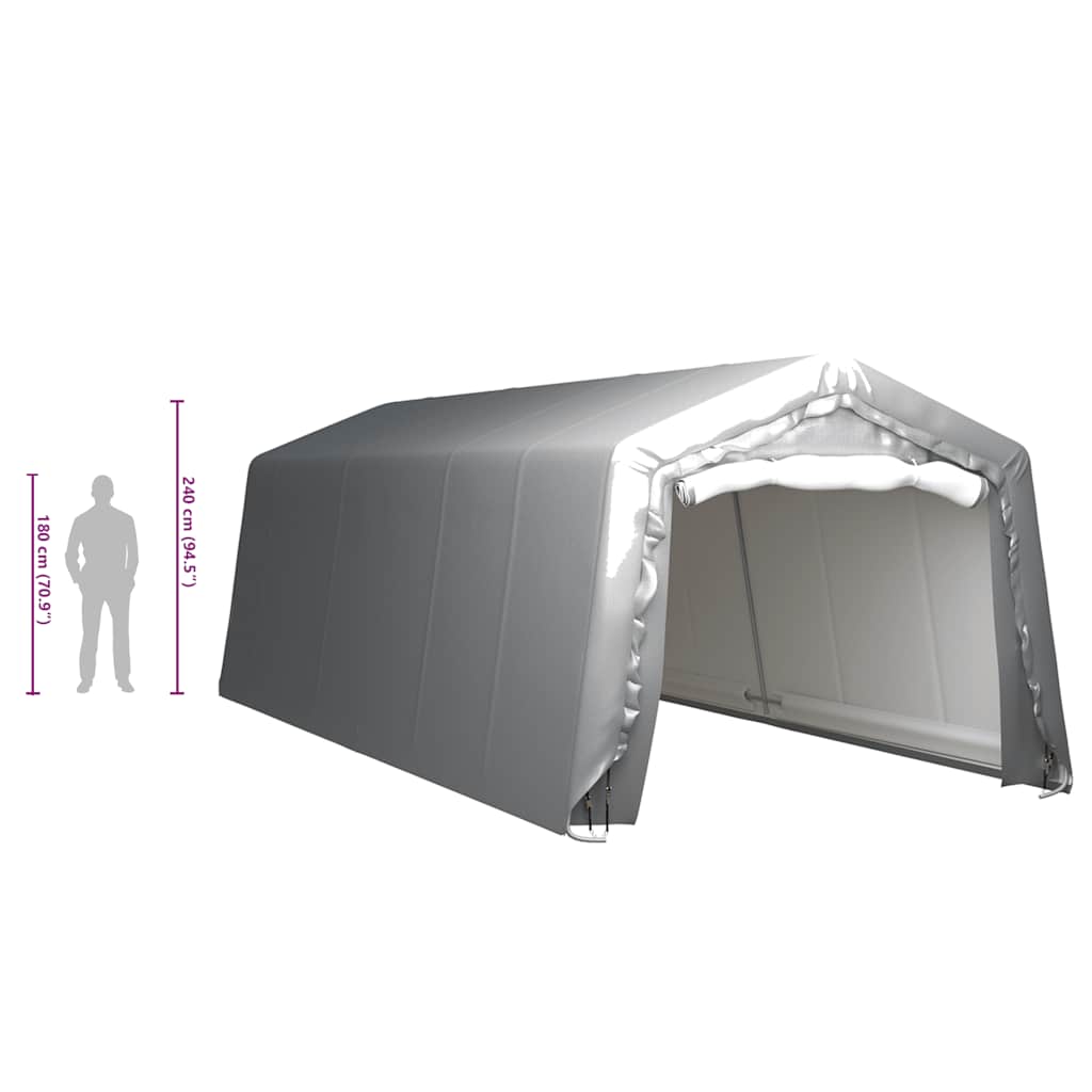 Tent | Grey | Polyethylene, Galvanised Steel | Large | Collapsible