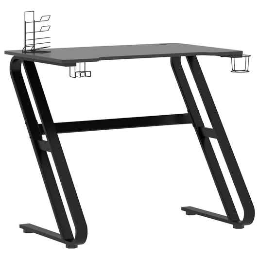 325410 vidaXL Gaming Desk with ZZ Shape Legs Black 90x60x75 cm