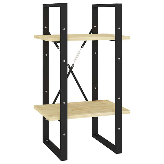 Book Cabinet | Natural wood and black | Solid pine wood, metal | Compact