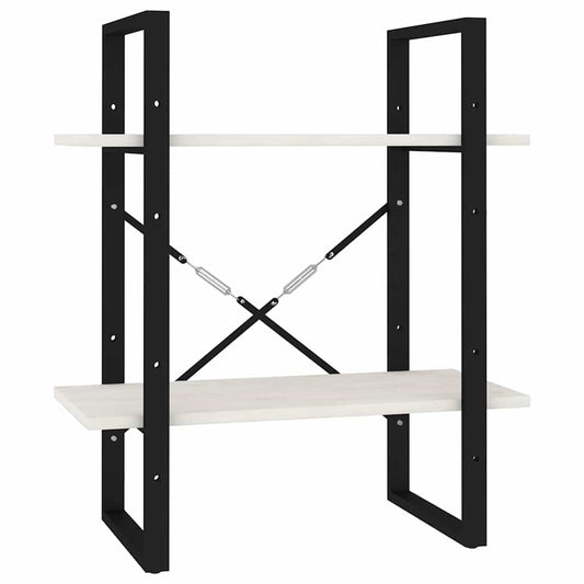 Book Cabinet | White, Black | Solid Pine Wood | Medium | Bookshelf