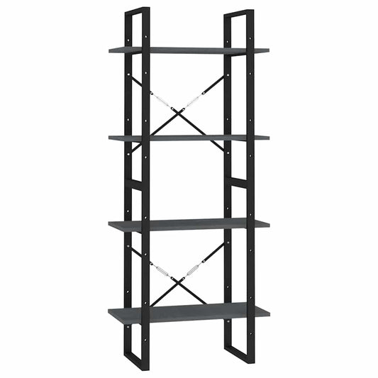Book Cabinet | Grey | Solid pine wood, metal | Medium | Book Cabinet