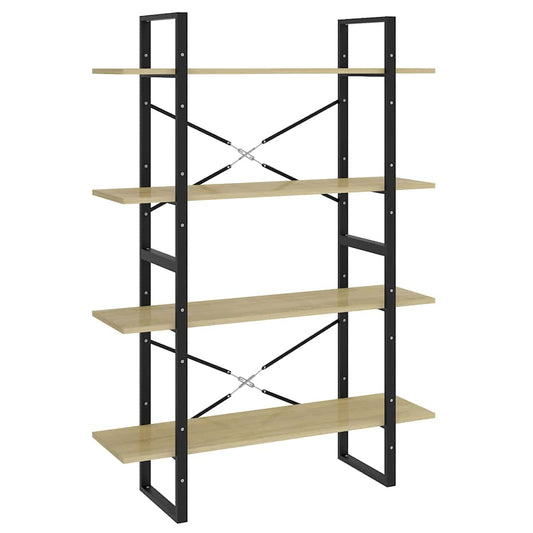 Book Cabinet | Sonoma Oak | Engineered wood and metal | 100x30x140 cm