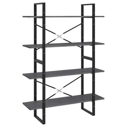 Book Cabinet | Grey | Solid pine wood, metal | Medium | Book Cabinet