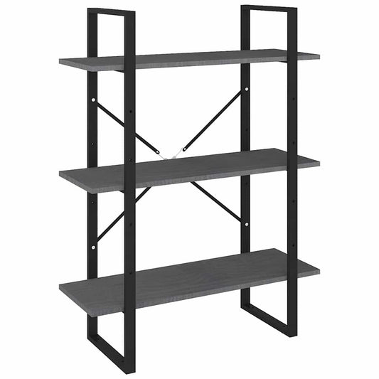 Book Cabinet | Grey | Solid pine wood, metal | Medium | Book Cabinet