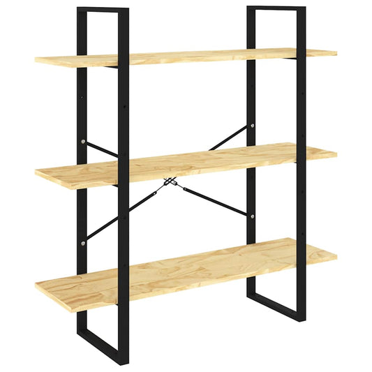 Book Cabinet | Natural wood and black | Solid pine wood | Medium