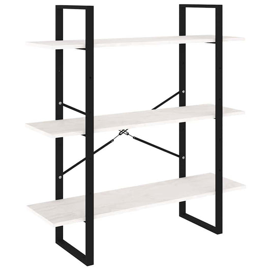 Book Cabinet | White | Solid pine wood, metal | 3-Tier | Book Cabinet