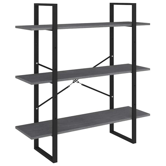 Book Cabinet | Grey | Solid pine wood, metal | Medium | Book Cabinet