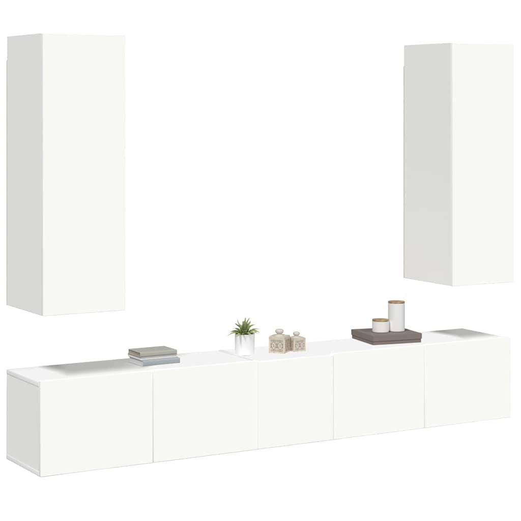 White TV Cabinet | Engineered Wood | Medium | TV Cabinet | Rectangular