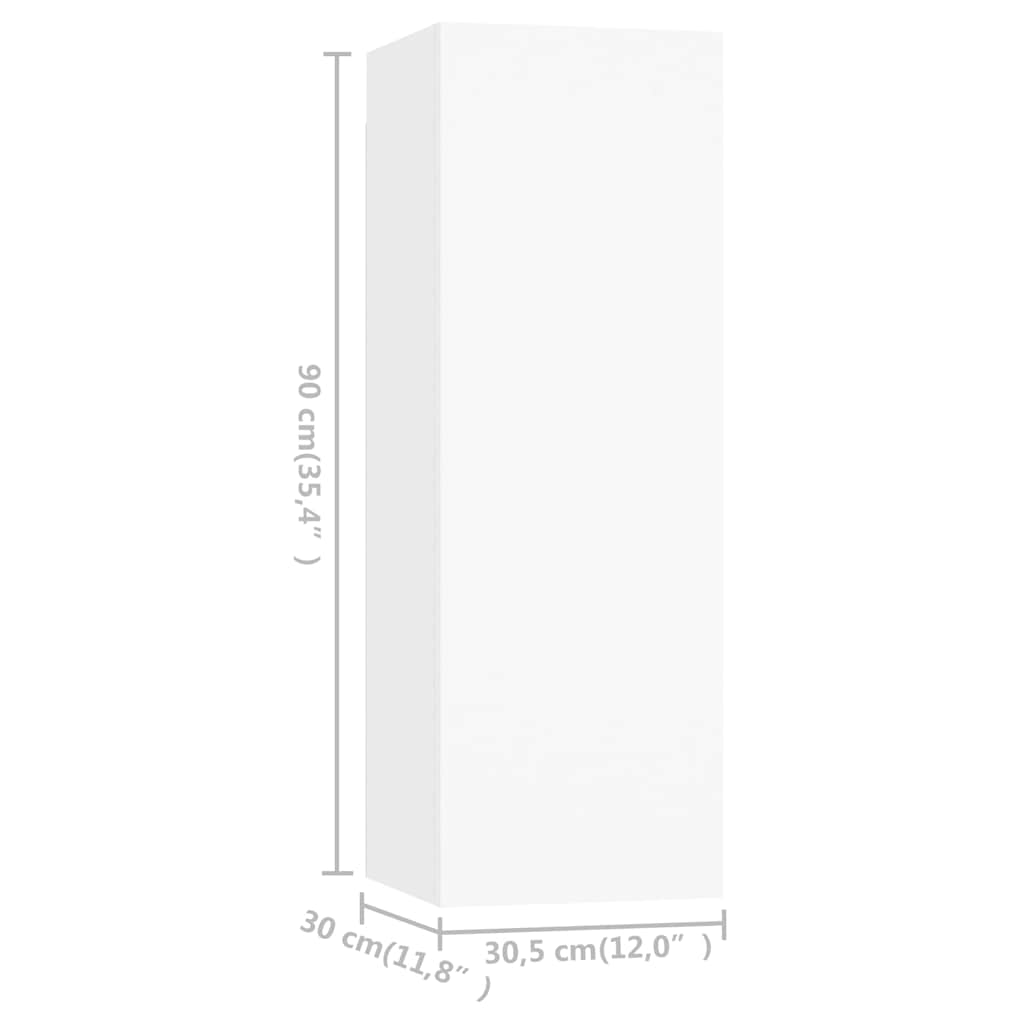 TV Cabinet | Set of 3 | White | Engineered wood | TV Cabinet
