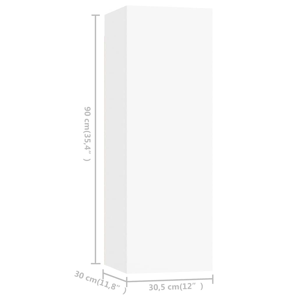 TV Cabinet Set | Set of 4 | White | Engineered wood | Modern