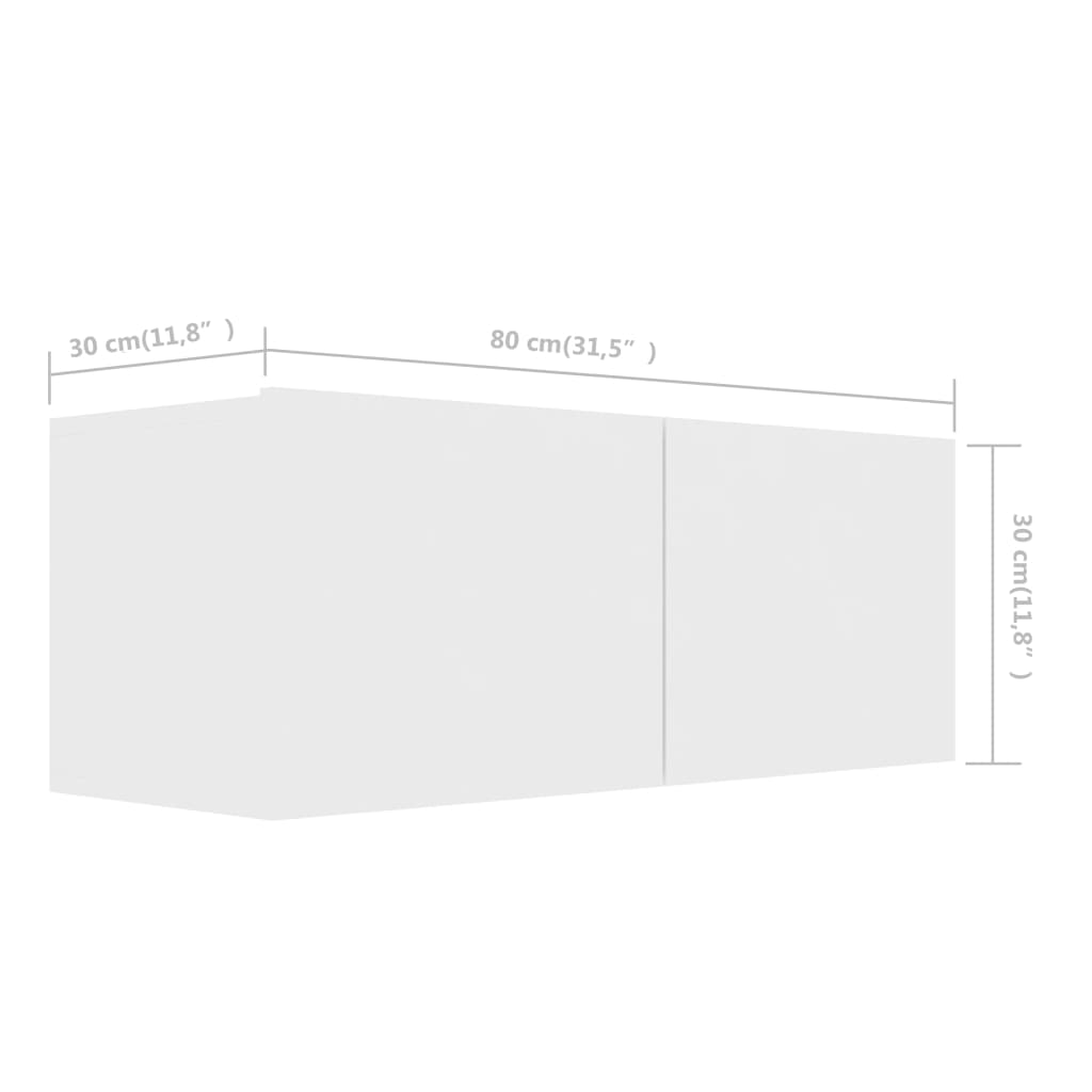 3 Piece TV Cabinet Set White Engineered Wood