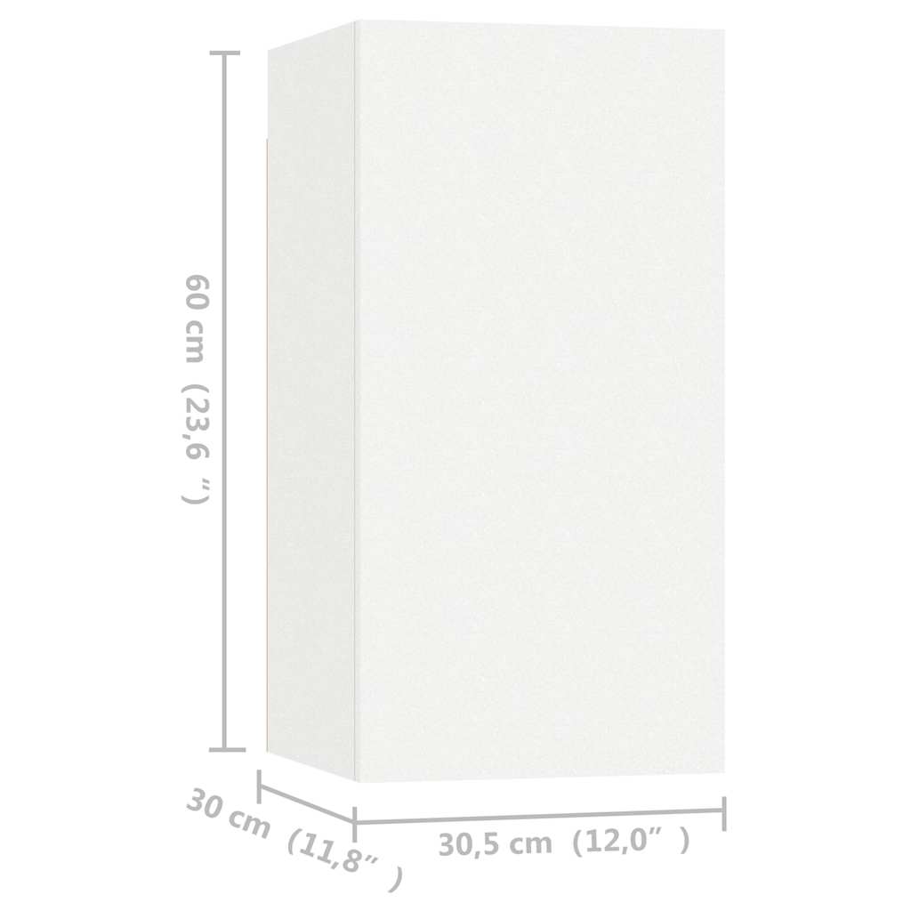 TV Cabinets 4 pcs White 30.5x30x60 cm Engineered Wood