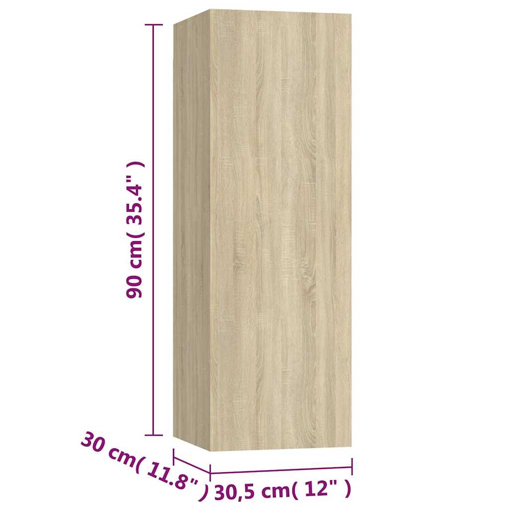 TV Cabinet | Set of 3 | Sonoma oak | Engineered wood | Standard