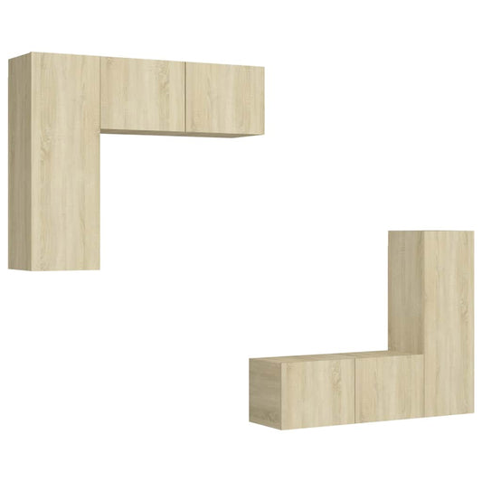 TV Cabinet Set | Set of 4 | Sonoma oak | Engineered wood