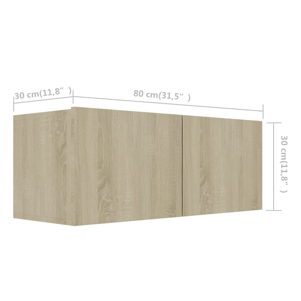 3 Piece TV Cabinet Set Sonoma Oak Engineered Wood