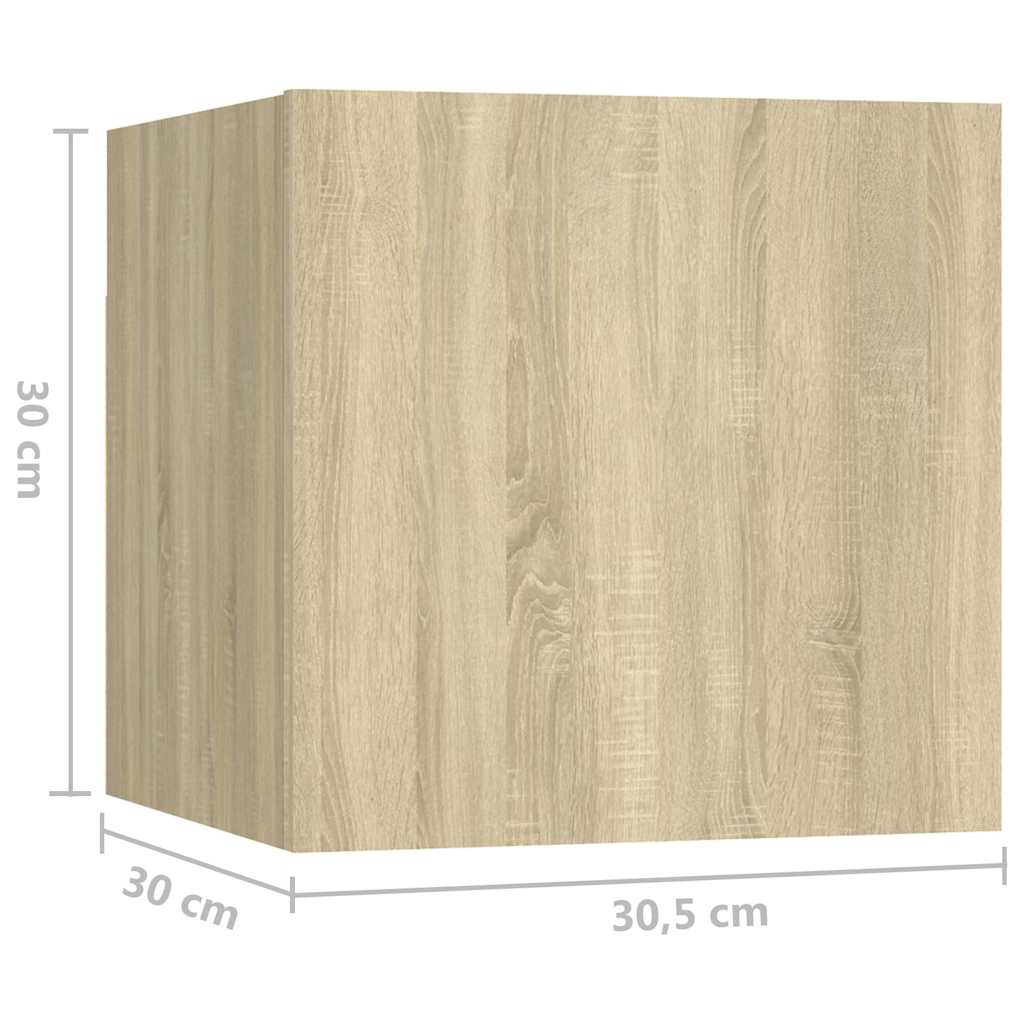 TV Cabinet Set | Set of 8 | Sonoma oak | Engineered wood | Large