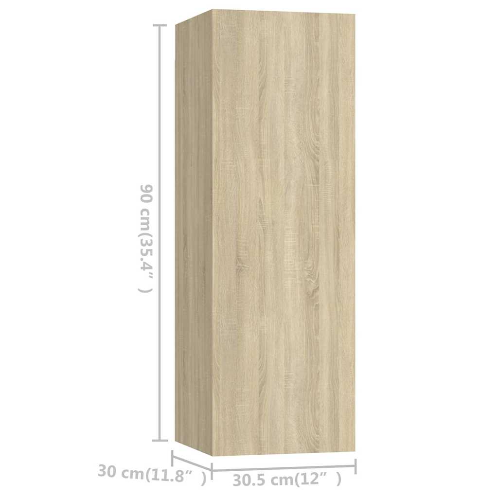 TV Cabinet Set | Set of 6 | Sonoma Oak | Engineered Wood | Large
