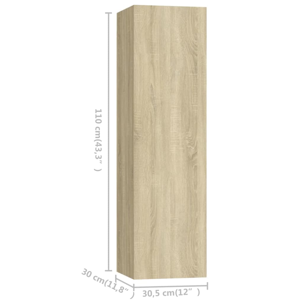 TV Cabinet Set | Set of 7 | Sonoma Oak | Engineered Wood | Moderate