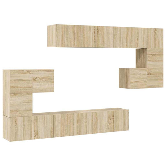 TV Cabinet Set | Set of 10 | Sonoma Oak | Engineered wood | 10-piece set