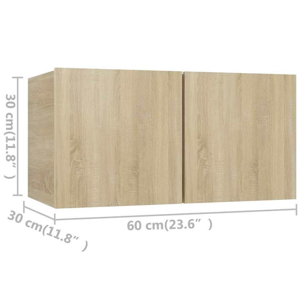 TV Cabinet | Set of 8 | Sonoma oak | Engineered wood | 8 pieces set