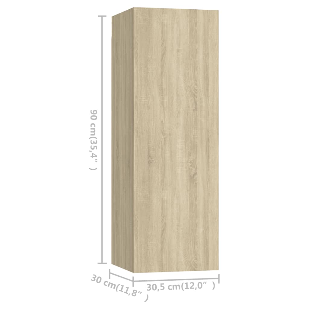 TV Cabinet | Set of 4 | Sonoma Oak | Engineered wood | Standard