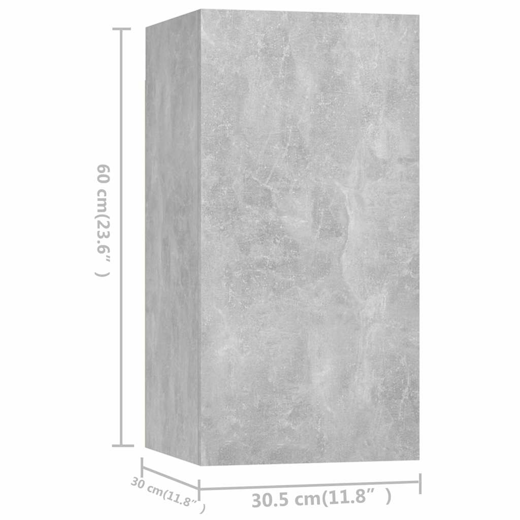 8 Piece TV Cabinet Set Concrete Grey Engineered Wood