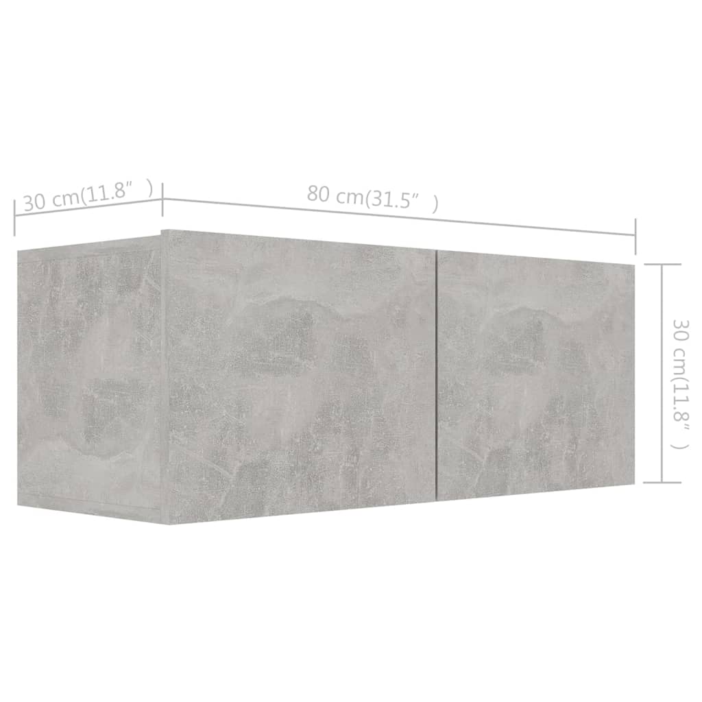 3 Piece TV Cabinet Set Concrete Grey Engineered Wood