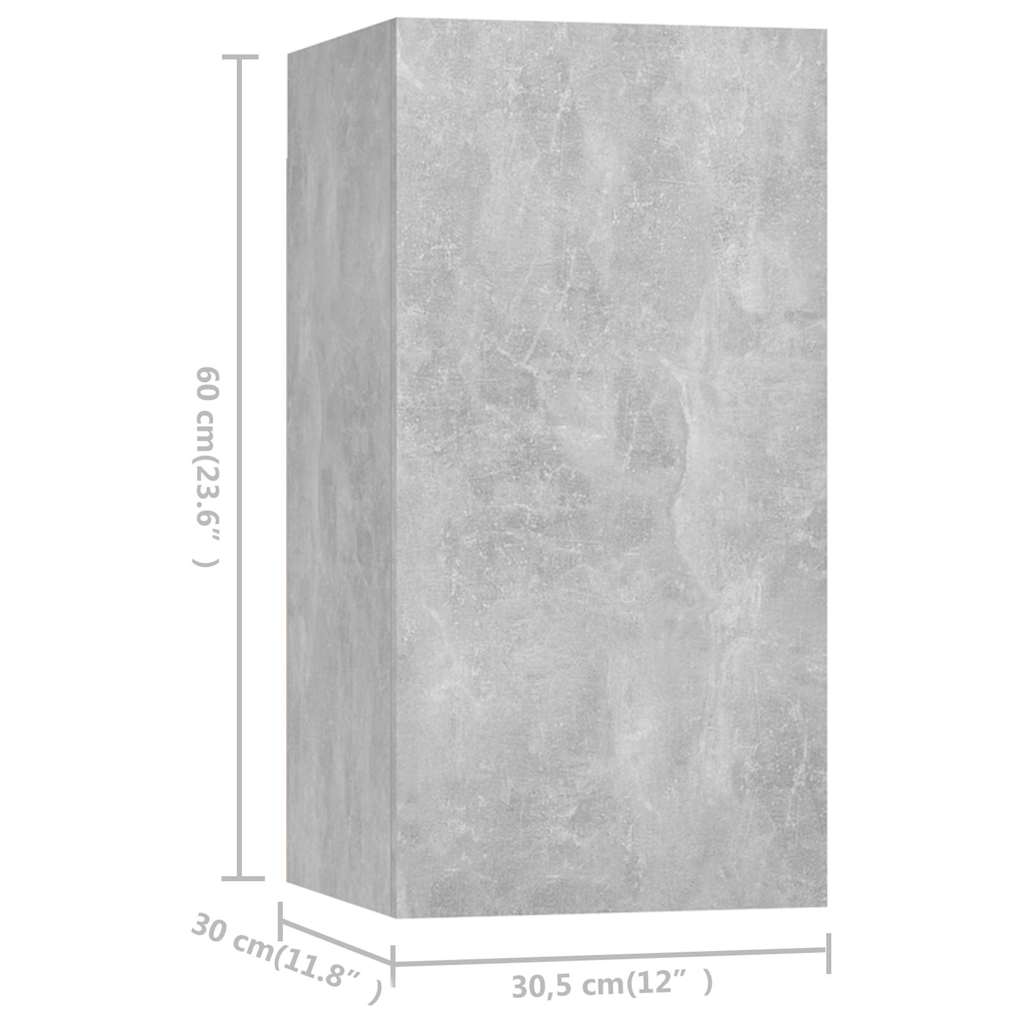 TV Cabinets 7 pcs Concrete Grey 30.5x30x60 cm Engineered Wood