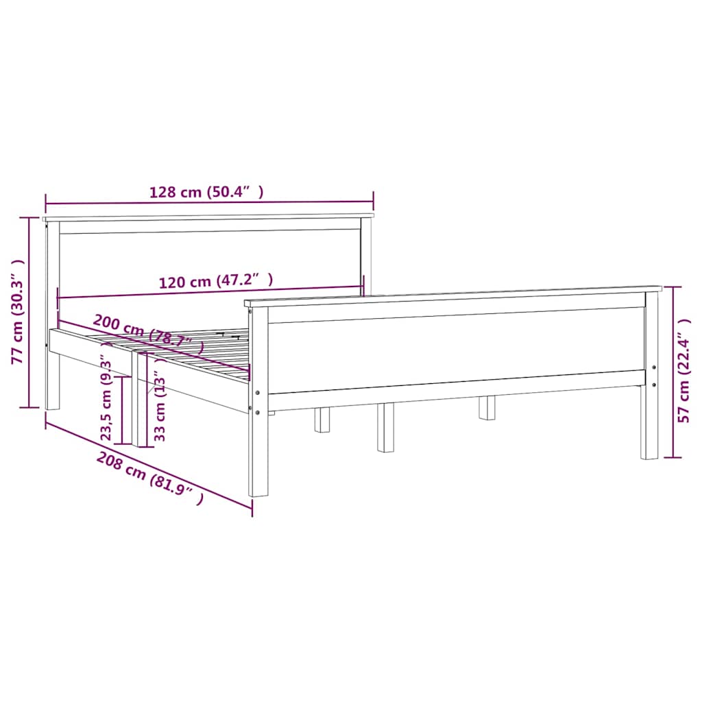 Bed Frame | Honey Brown | Solid pine wood, plywood